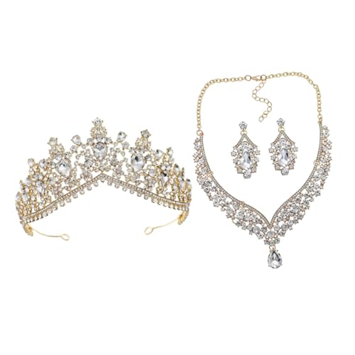 Beaupretty Damen Schmuckset mit Krone Ohrringen und Kette Funkelndes Brautschmuck Set für Hochzeit Geburtstag Party Langlebig und Stilvoll Perfektes für Frauen von Beaupretty