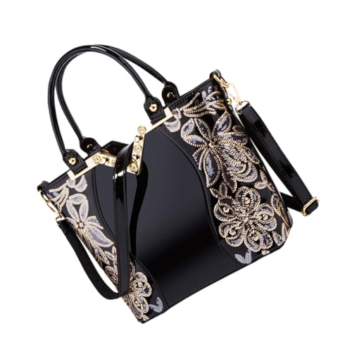 Beaupretty Damen Umhängetasche mit Besticktem Design Eleganter Glanzender Schulterbeutel für Frauen Vielseitig Einsetzbar als Handtasche oder Schultertasche als zu Besonderen Anlässen von Beaupretty