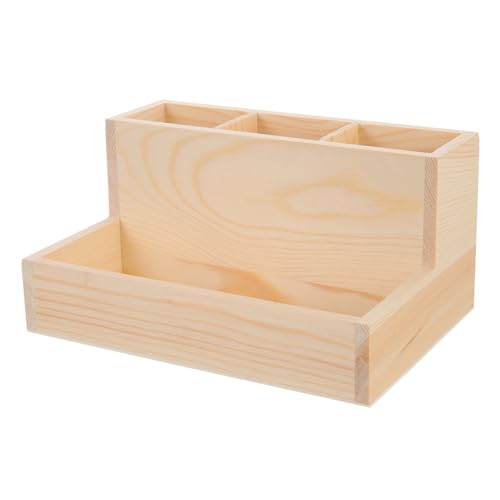 Beaupretty Desktop Nagelwerkzeug Aufbewahrungsbox aus Holz Organizer für Maniküre Pinsel Kosmetik Zubehör für Schreibtisch Schlafzimmer Büro mit Fächern für Ordnung und Übersichtlichkeit von Beaupretty