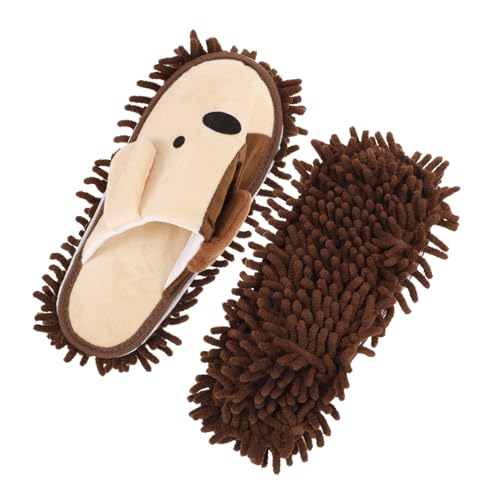 Beaupretty Detachable Chenille Mop Hausschuhe mit Cartoon design Waschbare Bodenreinigungs pantoffeln für Küche und Zuhause Rutschfest Saugfähig Leise Passend von Beaupretty