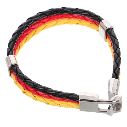 Beaupretty Deutschland Flaggenarmband PU für Männer Frauen Stilvolles Geflochtenes Armband Nationalfarben für Patriotische Anlässe von Beaupretty