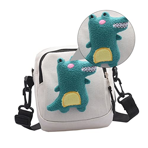 Beaupretty Dinosaurier Design Kleiner Umhängetasche Für Damen Kleine Canvas Handytasche Modische Schultertasche Für Freizeit Und Reisen Farbe Weiß von Beaupretty