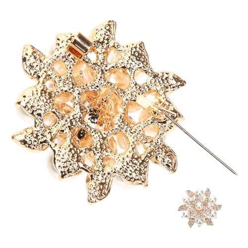 Beaupretty Blumenbrosche Mit Perlen Und Kristallen Doppellagige Anstecknadel Für Kleidung Hüte Und Anzüge Accessoire Für Partys Und Hochzeiten von Beaupretty