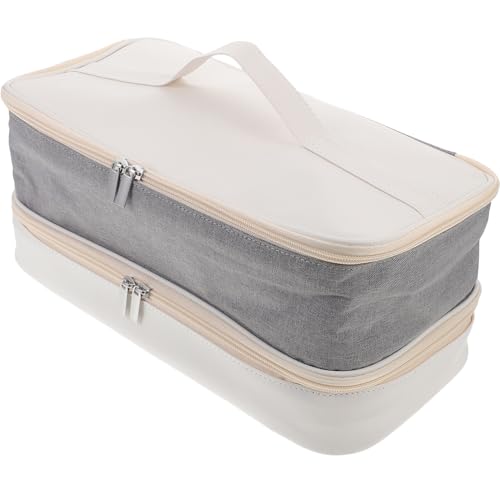 Beaupretty Doppellagige Reise-Tragetasche Mit Hitzebeständiger Matte Einstufiger Haartrockner Heiße Werkzeuge Bürste Volumizer Styler Organizer-Tasche Für Die Reise Weiß von Beaupretty