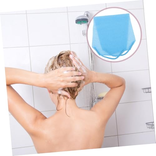 Beaupretty Doppelseitiger Peeling duschtuch Rückenschrubber mit Aufhängeschlaufe Stark Exfolierend für Männer und Frauen Hautfreundlich Modernes Design Vielseitig Einsetzbar Blau von Beaupretty