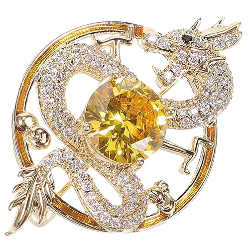 Beaupretty Drachenbrosche Kupfer Dekorativer Anstecker für Damen Goldfarbene Brosche für Kleidung Schals und Accessoires für und Besondere Anlässe von Beaupretty