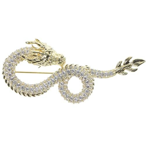 Beaupretty Drachenbrosche Kupfer für Damen und Herren Anstecknadel Gold Vielseitig für Hochzeiten Partys Business und Alltag Perfektes für Besondere Anlässe von Beaupretty