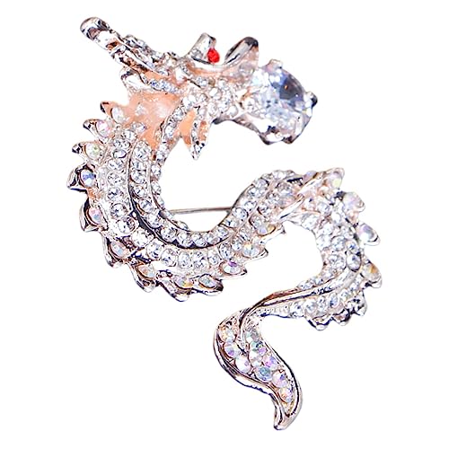 Beaupretty Drachenbrosche für Frauen und Männer Chinesisches Zodiac Brosche für Jacken Pullover Schals für Partys Hochzeiten Valentinstag Drachen Jahr von Beaupretty