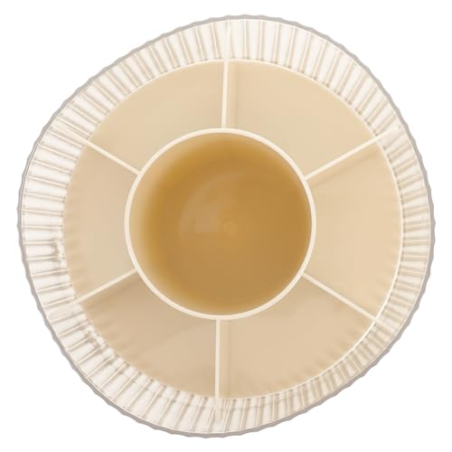 Beaupretty Drehbarer Kosmetik Pinselhalter mit Fächern Praktischer Makeup Organizer für Schminktisch und Büro Langlebig und Leicht zu Reinigen Cremefarben Deckel von Beaupretty