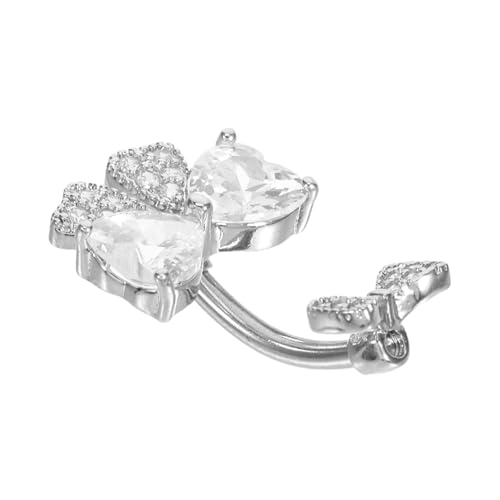 Beaupretty Edelstahl Bauchnabelpiercing mit Schickem Schleifendesign Langlebig und Hautfreundlich Glänzend Weiß Verziert Passend für Vielseitige Nabelringe Damen Körperschmuck von Beaupretty