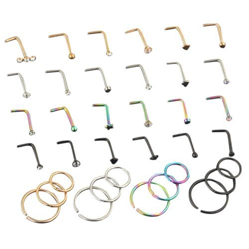 Beaupretty Edelstahl Nasenringe und Nasenstecker für Damen Teiliges Piercing Schmuck Schmerzfrei Angenehm Modisch für Alltag und Besondere Anlässe Wie Weihnachten Geburtstag Valentinstag von Beaupretty