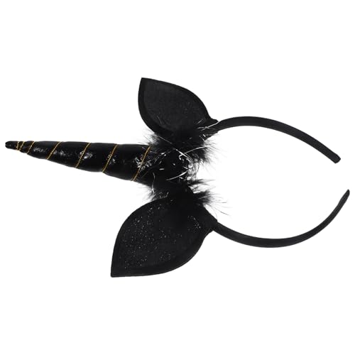 Beaupretty Einhorn Haarreif für Lustiges Party Kopfschmuck Accessoire Cosplay Performance Schwarz Leicht und Rutschfest für Unvergessliche Feiern von Beaupretty