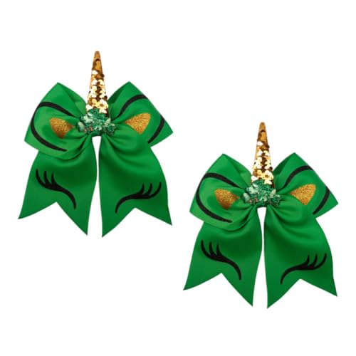 Beaupretty 2st Einhorn Haarspange St. Patricks Day Haarschleifen Grüne Haarschleife St Patrick Krokodilklemme St Patrick Haarspangen Haarschmuck Für Karneval Mädchen Polyester Kind Yingschi von Beaupretty