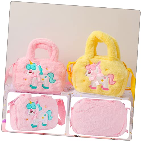 Beaupretty Einhorn Plüsch Umhängetasche für Mädchen Süße Cartoon Handtasche mit Verstellbarem Tragegurt für Kindergeburtstag und Geräumig und Langlebig von Beaupretty