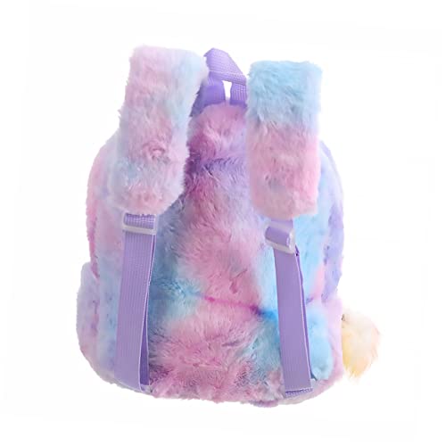 Beaupretty Einhorn-Rucksack Für Junge Mädchen Verstellbare Schultertasche Im Regenbogen-Design Plüsch Backpack Für Mädchen Und Jungen Für Junge von Beaupretty