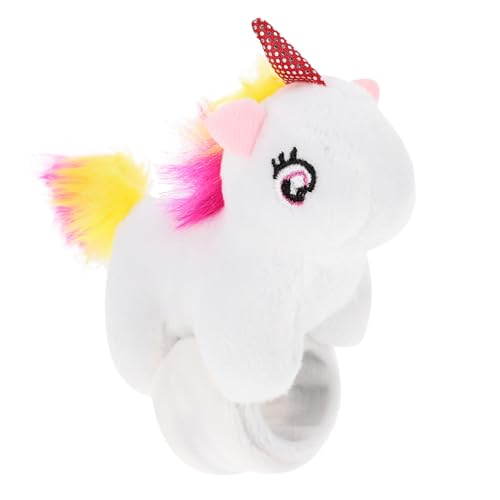 Beaupretty Einhorn Slap Armband Plüsch Tiermuster Kinderparty Weiches Langlebiges Stoffarmband für Mädchen Partyspielzeug von Beaupretty