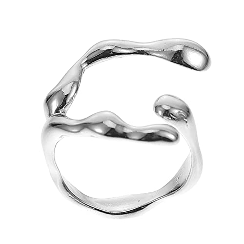 Beaupretty Einstellbare Offene Fingerringe Silber für Damen Herren Gelenkindex Fingerring Stilvoller Knöchelring mit Hochpolierter Oberfläche von Beaupretty