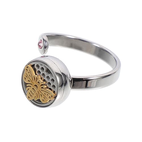 Beaupretty Einstellbarer Gold Hohl Aromatherapie Offener Ring Damen Herren Fingerdekor Schmuck Unisex Verstellbar Komfortabel Tragebar von Beaupretty