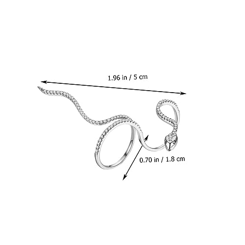 Beaupretty Einstellbarer Schlangenring Damen Silberlegierung Chic Finger Schmuck Elegant Offener Bandring für Party Alltag von Beaupretty