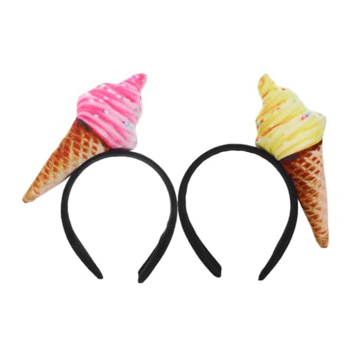 Beaupretty Eistüte-Stirnband 2 Stück Unisex Für Erwachsene Lebensmittelverkäufer-Stirnband Mini-Hut Auf Stirnband Eiscreme-Anzieh-Kostüm Partyzubehör Kuchen-Dessert-Stirnband von Beaupretty