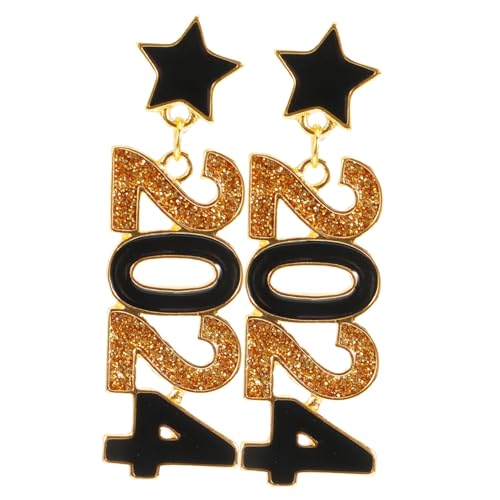 Beaupretty Elegante Damen Ohrstecker Zahlen-design Year Ohrringe Trendige Langlebige Ohrhänger für Frauen und Teenager Geschenkideen für Besondere Anlässe von Beaupretty