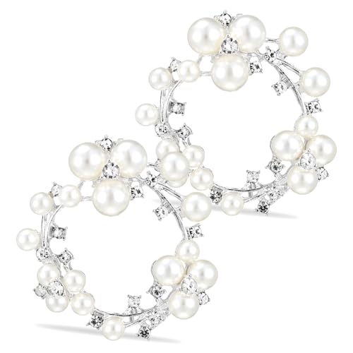 Beaupretty Elegante Perlen Schuhclips Silber Dekorative Schuhschnallen für Damen Hochzeitsschmuck Schuhzubehör Langlebige Metall Kunststoffmaterialien Leicht zu Befestigen Modische von Beaupretty