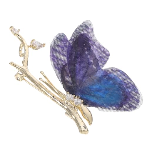 Beaupretty Elegante Schmetterling Brosche aus Organza mit Funkelnden Strasssteinen Vielseitige Anstecknadel für Brautkleider Jacken und Schals Hochwertiges Kupfer-design für Besondere Anlässe von Beaupretty
