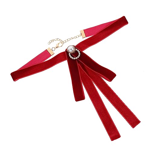 Beaupretty Elegante Velours Schleife mit Perlendekor Reine Farb Bachelor Uniform Krawatte Stilvolle Herren Schleifenbindung für Hochzeit Party Festliche Anlässe und Tägliche Kleidung von Beaupretty