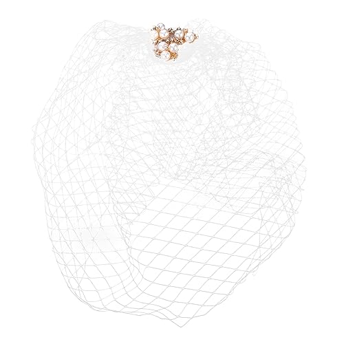 Beaupretty Eleganter Braut Fascinator Hut aus Leichtem Netzstoff mit Perlenverzierung Komfortables Langlebiges Kopfband mit Schleier für Damen Bankett Hochzeit und Festliche Anlässe von Beaupretty