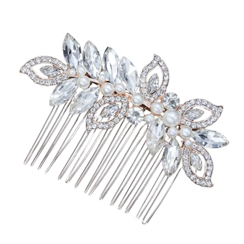 Beaupretty Eleganter Braut Haarschmuck Haarkamm aus Legierung mit Funkelnden Kristallen Silberfarbener Einsatz für Damen und Mädchen für Hochzeit Party und Festliche Anlässe von Beaupretty