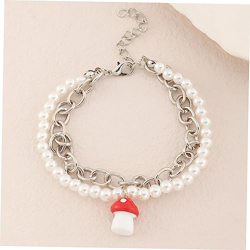 Beaupretty Elegantes Damen Perlenarmband mit Pilzdesign Modisches Metallarmband Langlebiges Schmuckstück für Alltag Party zu Weihnachten und Muttertag Stilvoll und von Beaupretty