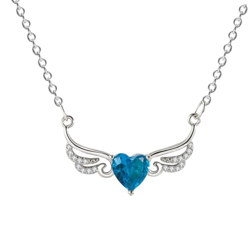 Beaupretty Englische Flügel Herz Anhänger Halskette Attraktive Schlüsselbein Kette Stilvolles Schmuckstück für Besondere Anlässe Langlebiges Material Bequemes Tragen Geschenkidee von Beaupretty