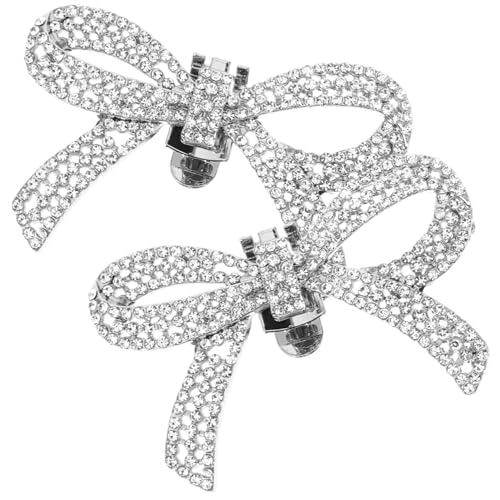 Beaupretty Entfernbare Rhinestone Schuhschnallen mit Schleifen Dekorative Schuhclips für Hochzeiten und Partys Vielseitig Einsetzbar für Damen und Mädchen Installieren Entfernen von Beaupretty