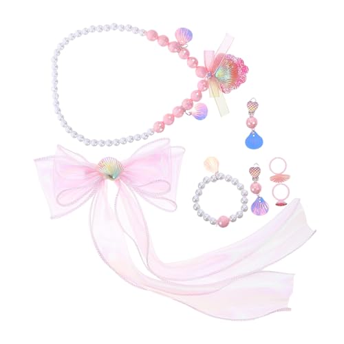Beaupretty Entzückende Halskette Zum Anklipsen Mit Muschelohrringen Haarschmuck Für Kleine Prinzessinnen Prinzessinnen Accessoires Für Kleinkinder Und Veranstaltungen Partyschmuck Für von Beaupretty