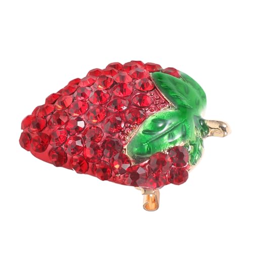 Beaupretty Erdbeer Brosche mit Funkelnden Strasssteinen Modische Anstecknadel für Kleidung und Rucksack Stabile Reversnadel als Schmuckaccessoire für Damen und Besondere Anlässe von Beaupretty