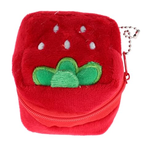Beaupretty Süßer Erdbeer-plüsch-münzbeutel Für Mädchen Kawaii Geldbörse Mit Schlüsselanhänger Praktischer Kleingeldbeutel Für Damen Zur Aufbewahrung Von Münzen Und Kabeln von Beaupretty