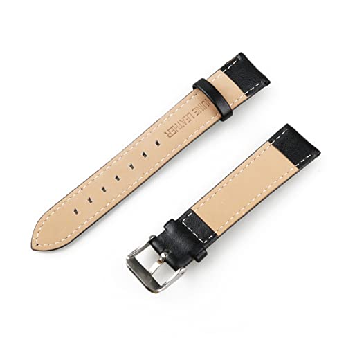 Beaupretty Ersatz Uhrenarmband Echtem Schwarz mit Schnalle für Herren und Damen Komfortabel und Langlebig für Verschiedene Uhrenmodelle von Beaupretty