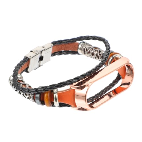 Beaupretty Ersatzarmband für Retro Ethno Stil Metall Perlen Armband Kompatibel Sicher Modisch Braunes mit Roségoldener Schließe DIY Schmuck für Herren und Damen von Beaupretty