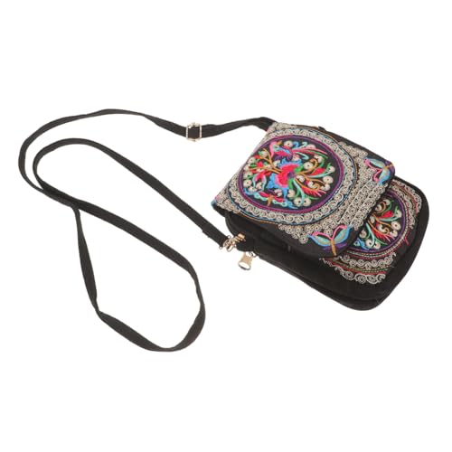 Beaupretty Ethnisch Bestickte Umhängetasche Damen mit Praktischem Handyfach Leichter Schultertasche für Outdoor Shopping und Freizeit Crossbody Tasche mit Geräumigem Münzfach Bequemes Tragen von Beaupretty