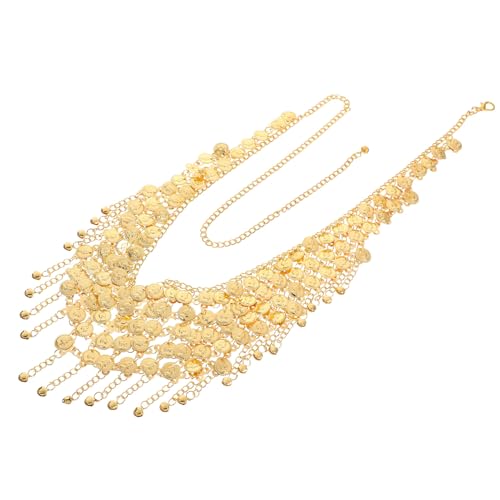 Beaupretty Ethnische Bauchkette mit Vintage Münzen und Mehrlagigen Quasten Verstellbarer Körperschmuck für Damen Vielseitiger Taillengürtel für Bauchtanz Festivals und Boho Outfits von Beaupretty