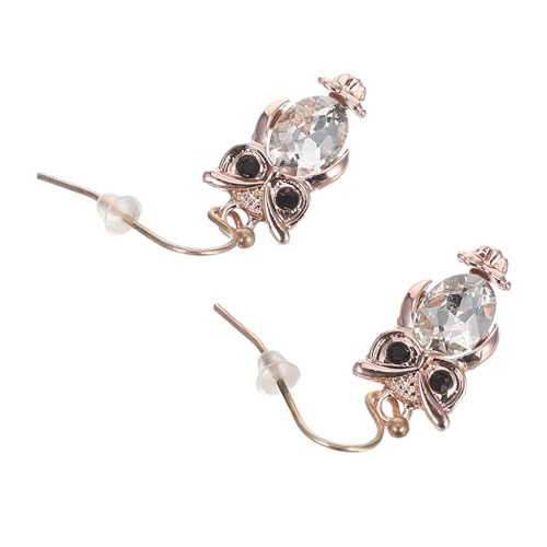 Beaupretty Eulenohrringe für Damen Lustige Hängende Ohrringe Trendiger Eulenschmuck für Teenager für Besondere Anlässe Wie Weihnachten und Geburtstage Roségold mit Weißen Zirkonia von Beaupretty