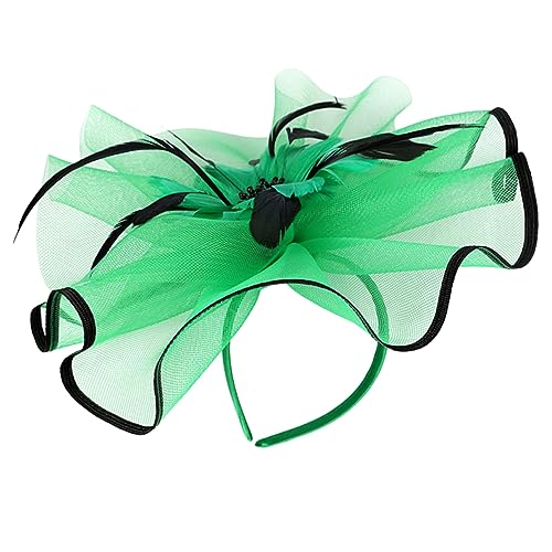 Beaupretty Extravaganter Haarreif Damen Fascinator Stirnband für Hochzeit Party Festliche Haarschmuck Elegant Banquet Hat Grün Schwarz von Beaupretty