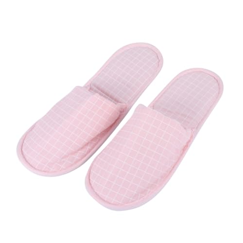 Beaupretty Faltbare Einwegslipper Reisehausschuhe Rutschfest Elastische Sohle Atmungsaktiv für Hotel Gäste Damen Herren Rosa von Beaupretty