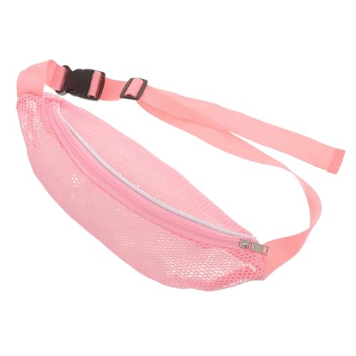 Beaupretty Fanny Pack Damen Bauchtasche Mesh Netzstoff Verstellbarer Gurt Sportliche Hüfttasche Outdoor Strand Freizeit Crossbody Tasche Rosa von Beaupretty
