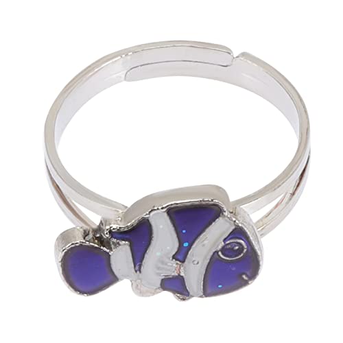 Beaupretty Farbwechselnder Fischfingerring für Thermochrome Cartoonring Verstellbar für Partys Tägliches Perfektes für Familie von Beaupretty