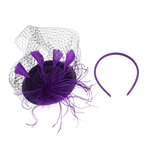 Beaupretty Fascinator Hut mit Schleier für Frauen Retro Pillbox Hut Haarreif Hochzeitskopfbedeckung für Teeparty Eleganter Kopfschmuck für Partys und Feste und Stilvoll von Beaupretty