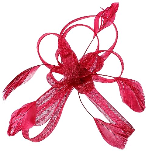 Beaupretty Brautfascinator- Haarspange Fascinators Für Frauen Federn Haarspange Teeparty Hochzeit Haarschmuck Für Frauen Und Mädchen Rot Hochzeitsfascinatoren Hut. von Beaupretty