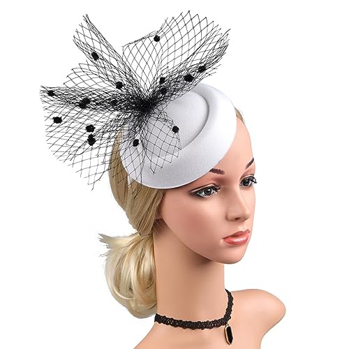 Beaupretty Blumenstirnbänder Haarschmuck Fascinators Hut Tea Party Stirnband Mesh Kopfbedeckung Haarspange Für Frauen Mädchen Weiß Stirnbänder Für Damen Haarschmuck Für Damen von Beaupretty