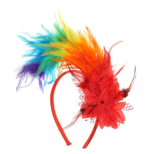 Beaupretty Haarschmuck Feder Stirnband Fascinator-stirnband Im Stil Der 1920er Vintage-haarschmuck Karnevals-fascinator Karneval-haar-accessoires Flapper-kostüm Cosplay Damen Schmücken von Beaupretty