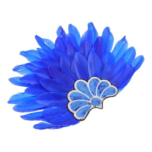 Beaupretty Federkopfschmuck Federstirnband Karneval Karibik Kopfschmuck Federkopfschmuck Showgirl Haarschmuck Für Cosplay Blau von Beaupretty